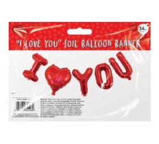 I Love You Foil Balloon Banner