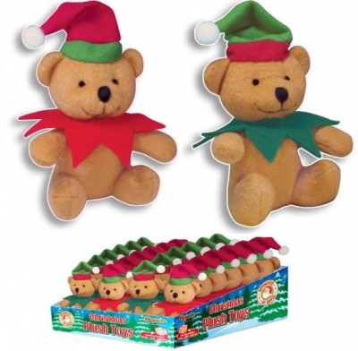 CHRISTMAS PLUSH ELF BEAR 12CM