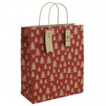 Christmas Kraft Red Xmas Tree Large Bag ( 265mm x 330mm x 140mm