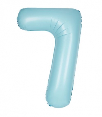 34" Unique Matte Blue Number 7 Foil Balloon