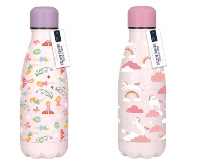 Girls Printed Metal Water Bottle 350ml