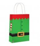 Elf Christmas Paper Party Bag with Handles