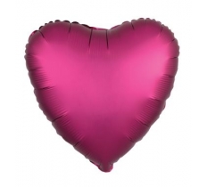 Amscan Silk Lustre Pomegranate Heart Standard Foil Balloons