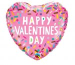 Qualatex 09" Heart Valentines Day Sprinkles Balloon