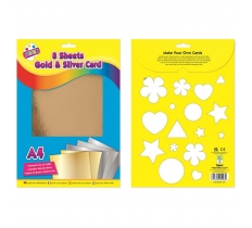 8 Sheets A4 Gold & Silver Card