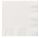 White Solid Beverage Napkins 20pc