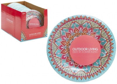 7" Moroccan Design Paper Plates Pack Of 10