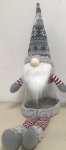 Grey 17" Nordic Gonk With Long Legs Christmas Candy Jar
