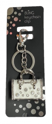 Bling Handbag Keyring With Keychain & Clip