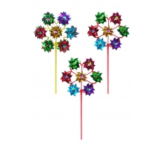 Foil Windmills with 7 Heads (19.5cm) Assorted Colours