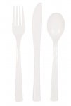 White Solid Assorted Plastic Cutlery 18pc