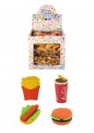 Fast Food 3.5cm - 4.5cm Erasers X 108 ( 11p Each )