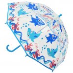 Kids 8 Panel Shark Dome Umbrella