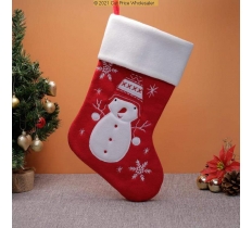 Deluxe Plush Red Modern Snowman Stocking 40cm X 25cm