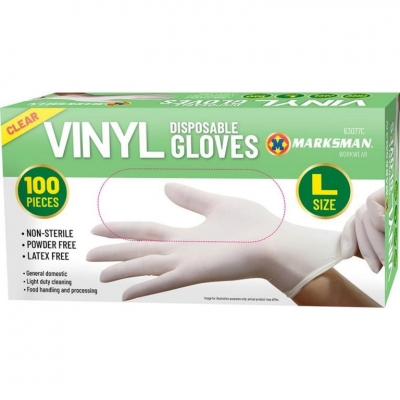 Clear Vinyl Powder Free Gloves Large 100pc