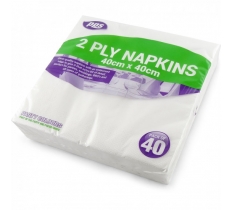 Napkins 2ply White 40cm 40pc/24