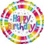 Oaktree 18" Bright Stripe Birthday Holographic