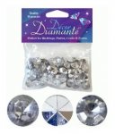 12mm D[[130]]cor Diamante Diamonds 28G Silver ( Clear With Mirro