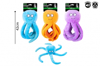 Smart Choice Plush Octopus Dog Toy ( Assorted Colours )