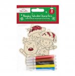 Colour-In Wooden Hanging Characters 3 Pack