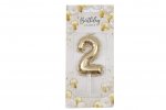 Gold Balloon Candle 6cm Number 2