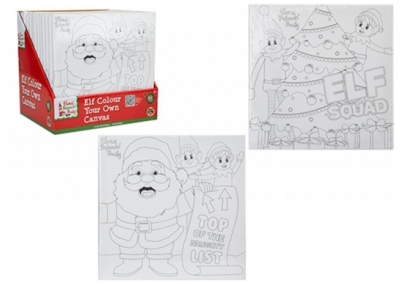 Colour Your Own Elf Canvas 25cm X 25cm