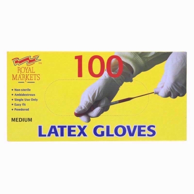 Latex Gloves 100 Medium