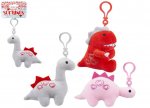 Soft Plush 10cm Love Dinosaur With Clip ( Assorted Colours )