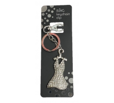 Bling Dress Keyring With Keychain & Clip