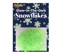 16PACK GLOW IN THE DARK SNOWFLAKES 20X14CM