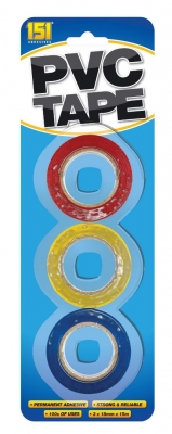 Pvc Tape ( Coloured ) 3 Pack 3 X 15M