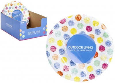 7" Spots Design Paper Plate Pack Of 10