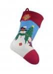 Deluxe Plush Vintage Snowman Christmas Stocking 40cm X 25cm