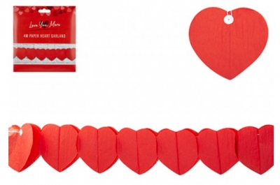 Paper Heart Garland 4m