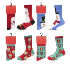 Kids Cotton Rich Christmas Design Socks