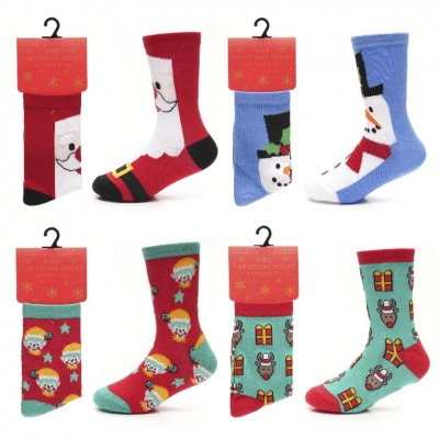 Kids Cotton Rich Christmas Design Socks