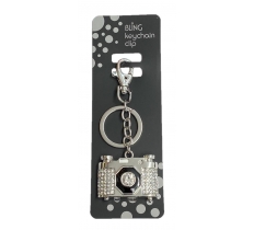 Bling Camera Keyring With Keychain & Clip