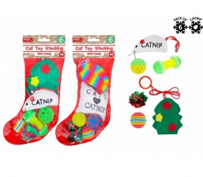 Christmas Festive Cat Toy Stocking