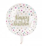 15" Colorful Birthday Printed Clear Sphere Helium Balloon