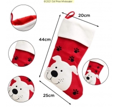 Deluxe Plush Red Dog With Black Paws Stocking 40cm X 25cm