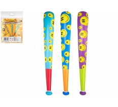 Smiley Face Baseball Bat 42" 3 Assorted