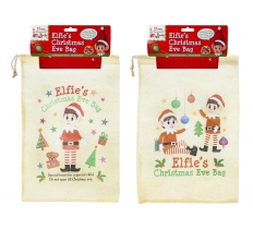 Elf Christmas Eve Draw String Non Woven Bag 28.5cm X 43.5cm