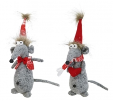 Felt Big Belly Mouse 30Cm Grey