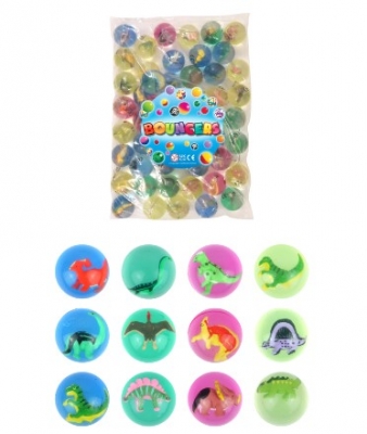 Dinosaur Bouncy Balls / Jet Balls (4.3cm) 4 Colours X 50PC