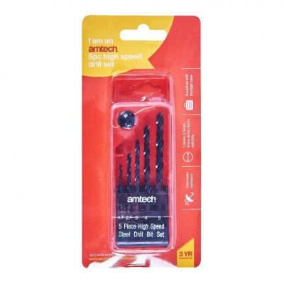 Amtech 5 Pack Hss Drill Set