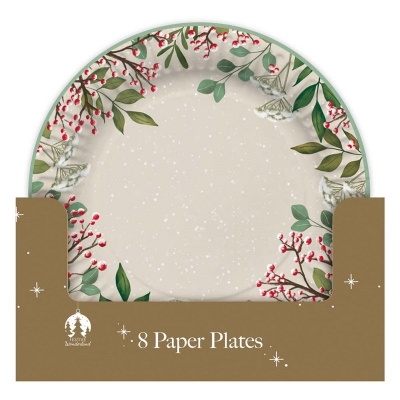 Party Christmas Traditional Paper Plates 8 Pack