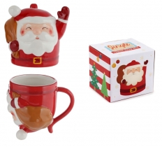 Christmas Santa Upside Down Ceramic Shaped Mug