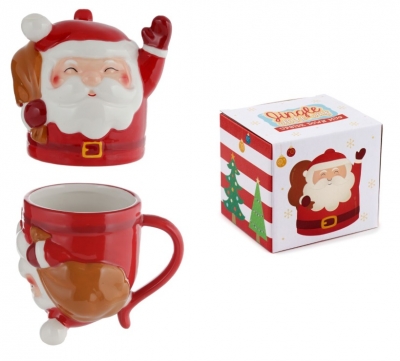 Christmas Santa Upside Down Ceramic Shaped Mug