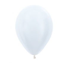 Sempertex 5" Pearl ( Satin ) White Latex Balloons 50 Pack