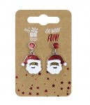 Metal Santa Face Stud Earrings